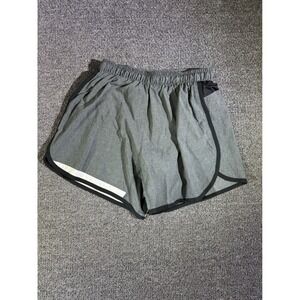 Rabbit Running Shorts womens Small Gray Heathered Split Leg Zipper Pocket